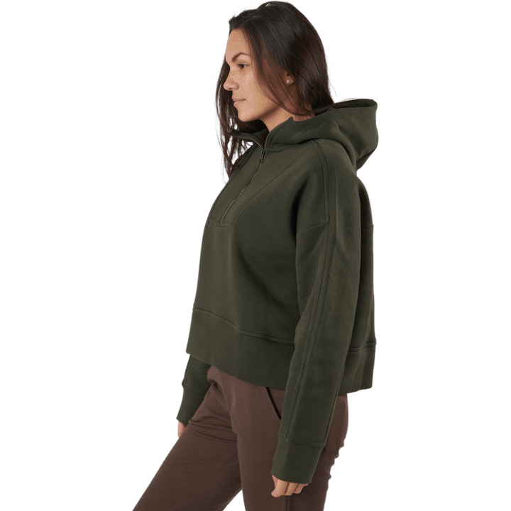 Capuz com fecho de correr de grandes dimensões verde floresta