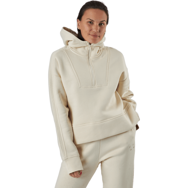 Oversized Zip Hood Light Sand
