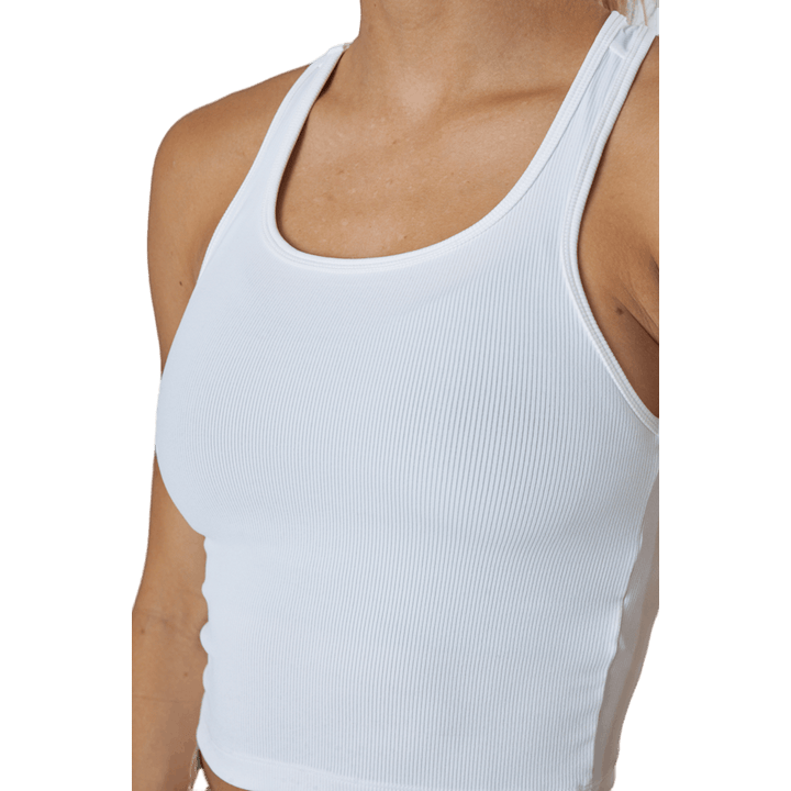 Canotta Bold Rib Crop Bianco