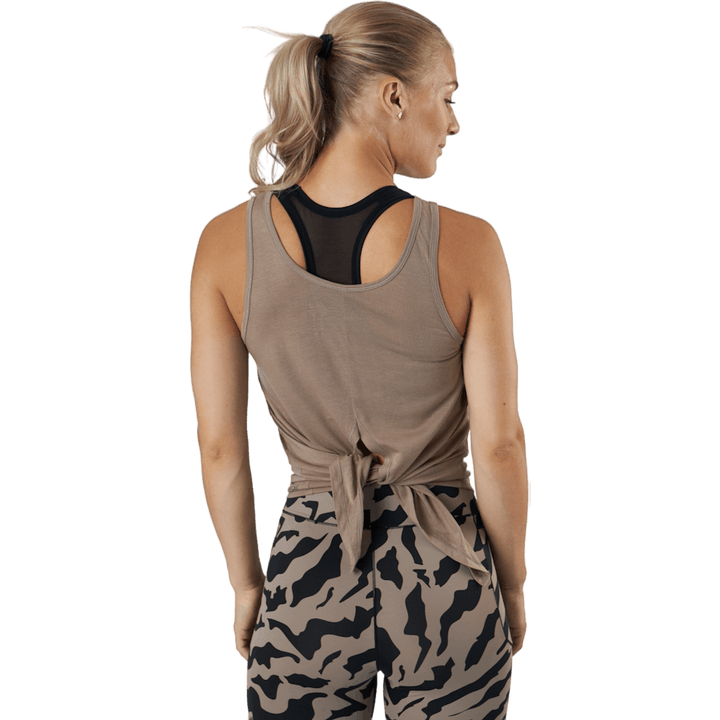 Tie Back Tank Taupe Grau