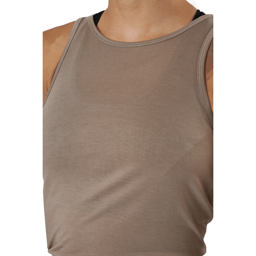 Tie Back Tank Taupe Grau
