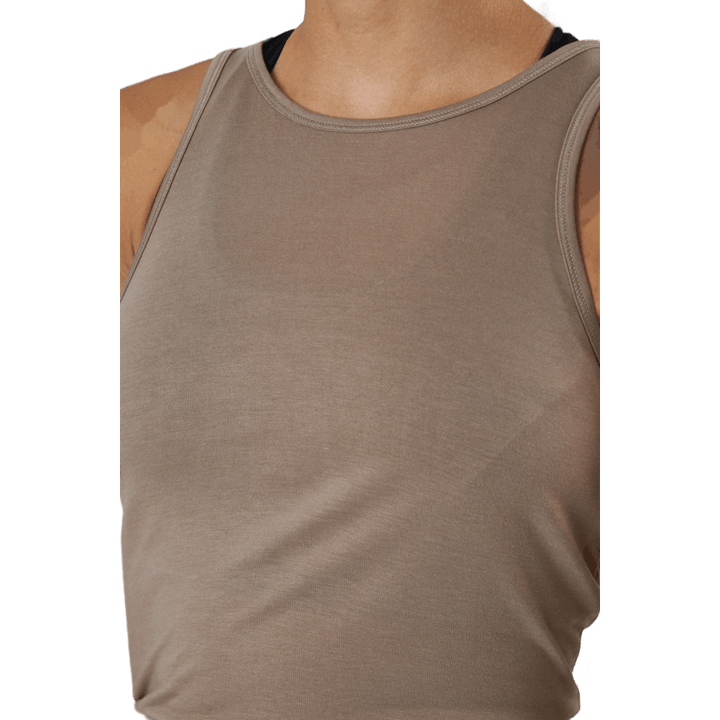 Tie Back Tank Taupe Grau