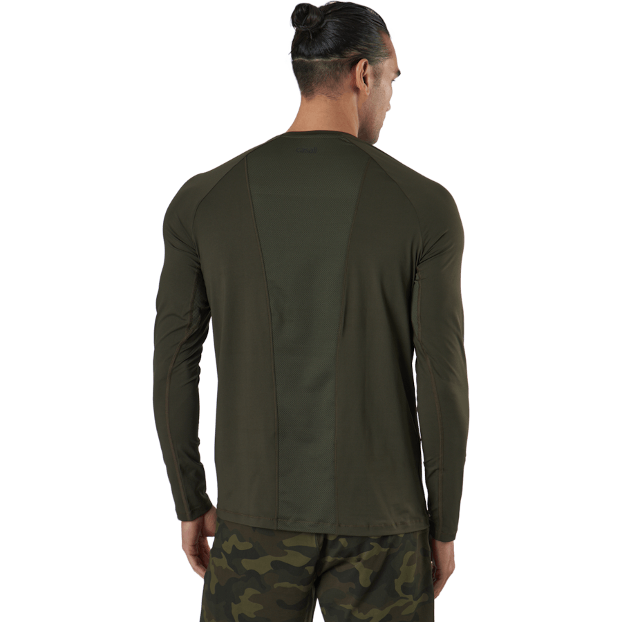 M Strukturoitu pitkähihainen Forest Green