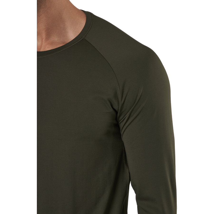 M Strukturoitu pitkähihainen Forest Green