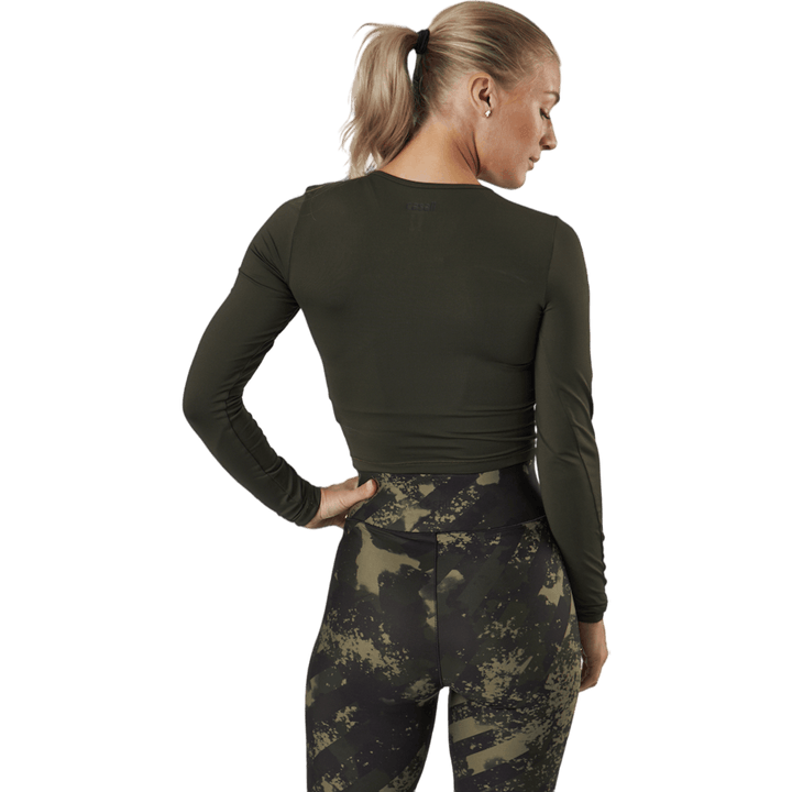 Crop pikkade varrukatega Forest Green