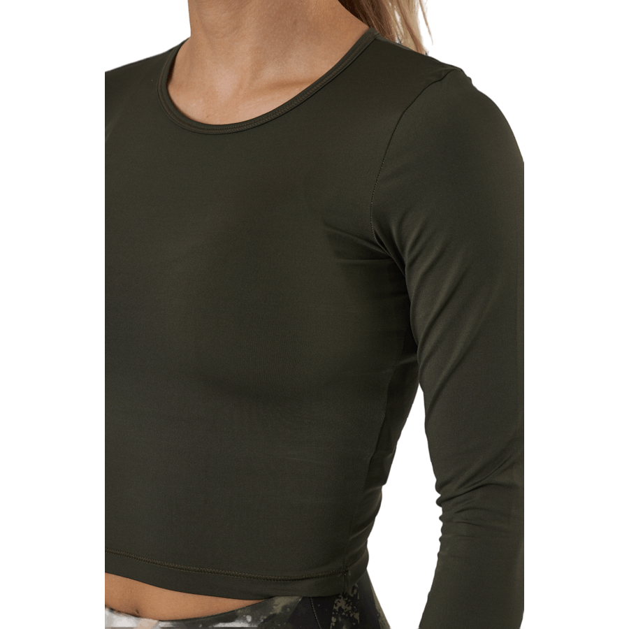 Crop pikkade varrukatega Forest Green