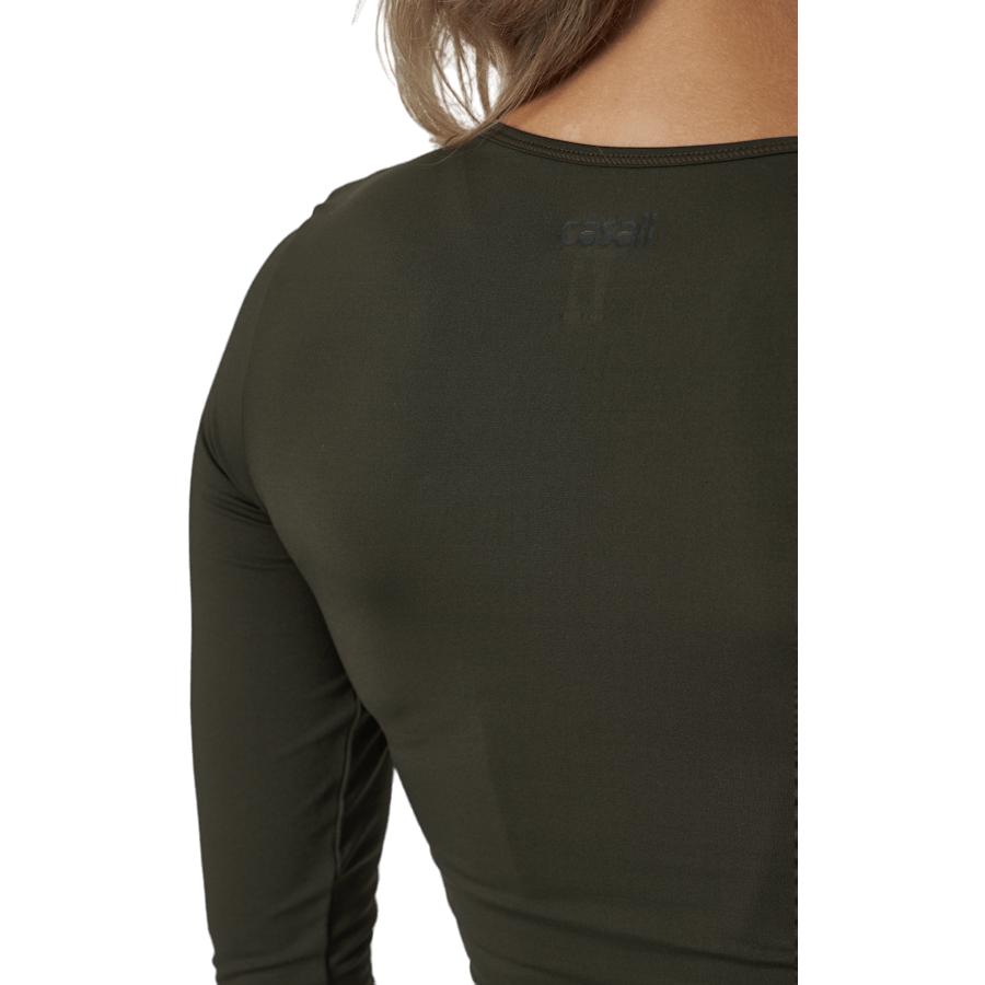 Crop pikkade varrukatega Forest Green