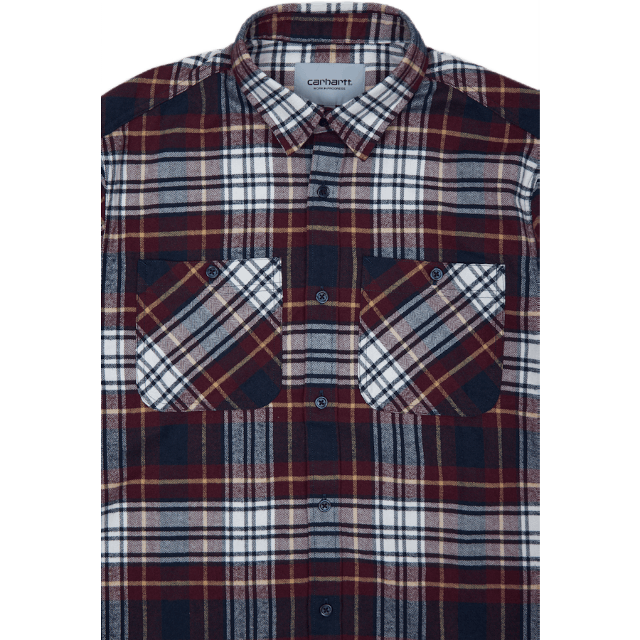 L/s Dunbar Hemd 100% Baumwolle H Dunbar Check, Wein