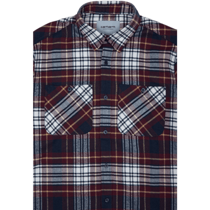 L/s Dunbar Hemd 100% Baumwolle H Dunbar Check, Wein