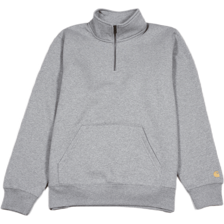 Chase Neck Zip Sweat Baumwolle/po Grau Heather / Gold