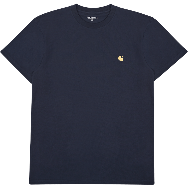 S/s Chase T-shirt 100% Katoen Donkerblauw/goud
