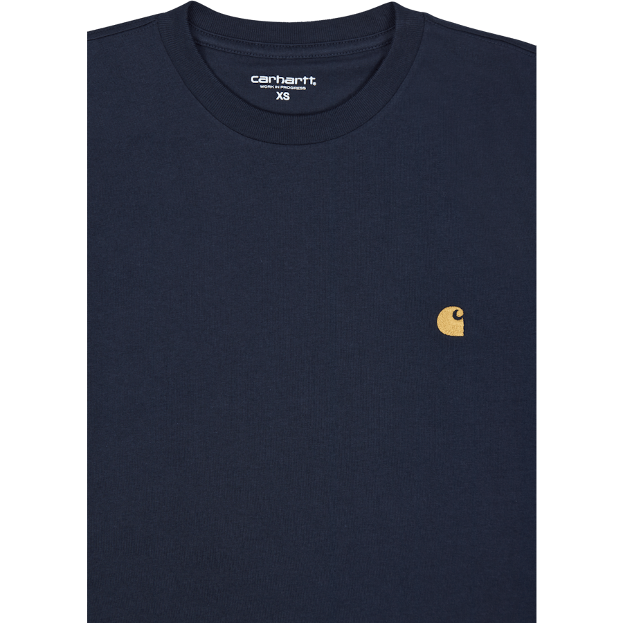 S/s Chase T-shirt 100% Katoen Donkerblauw/goud