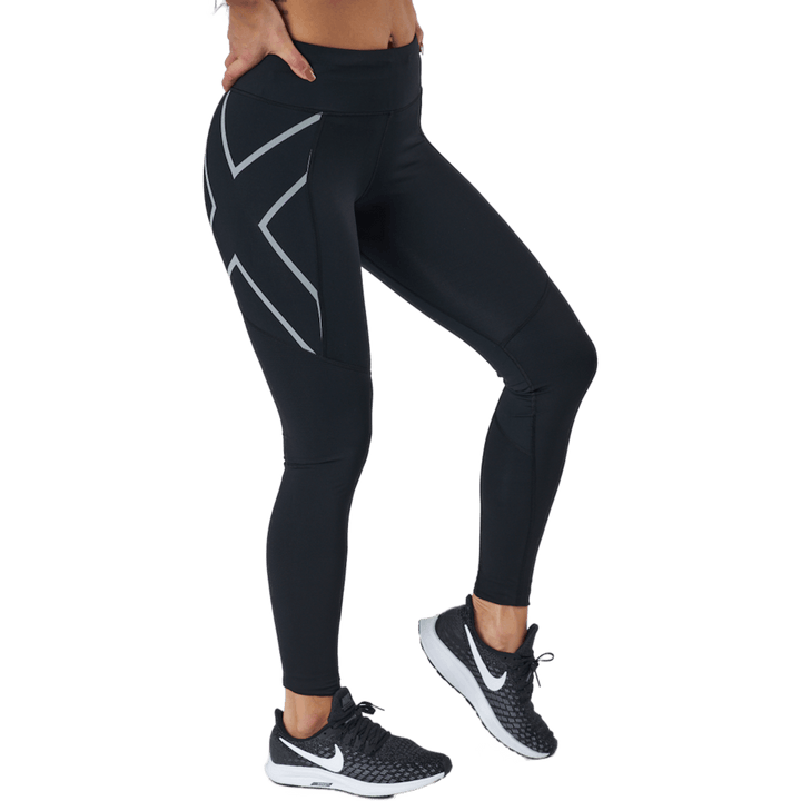 Aero Vent Mid-rise Compressio Sort/sølv Reflekterende