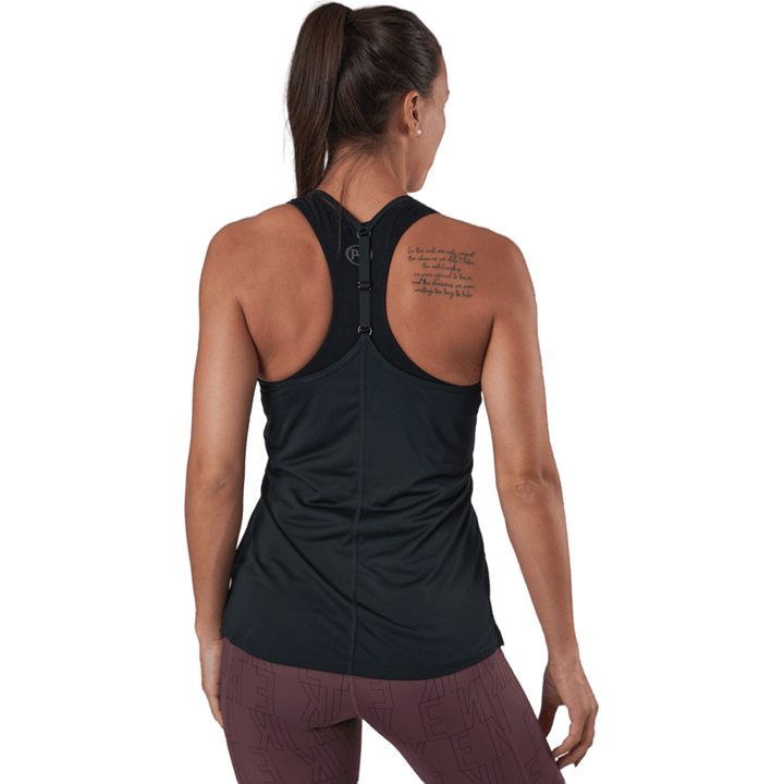 Débardeur élastique Dri-FIT One pour femme, coupe standard, noir/blanc