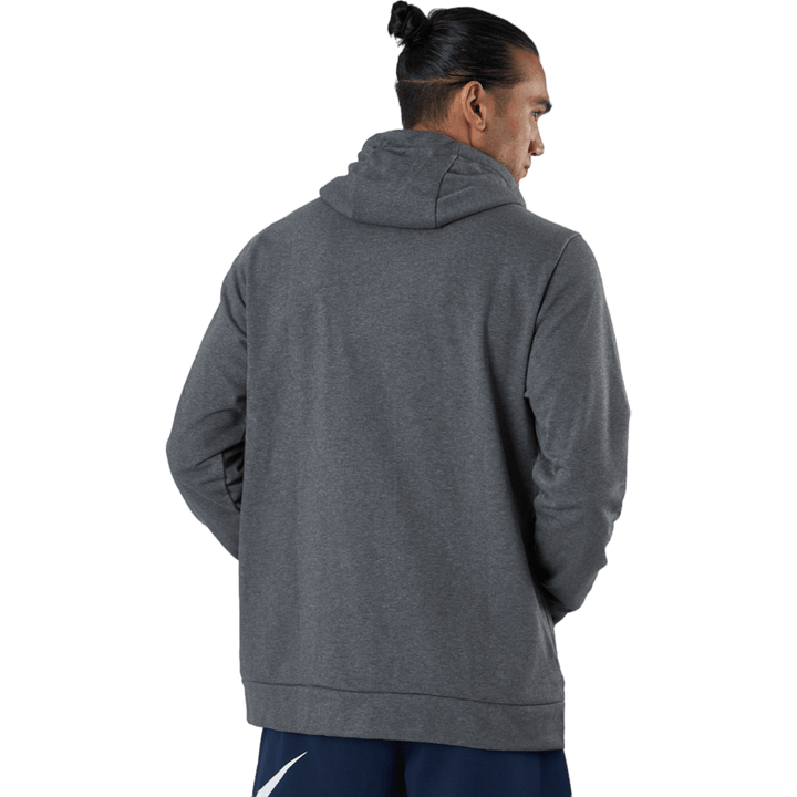 Dri-FIT Träningshoodie med heltäckande dragkedja för män CHARCOAL HEATHR/BLACK