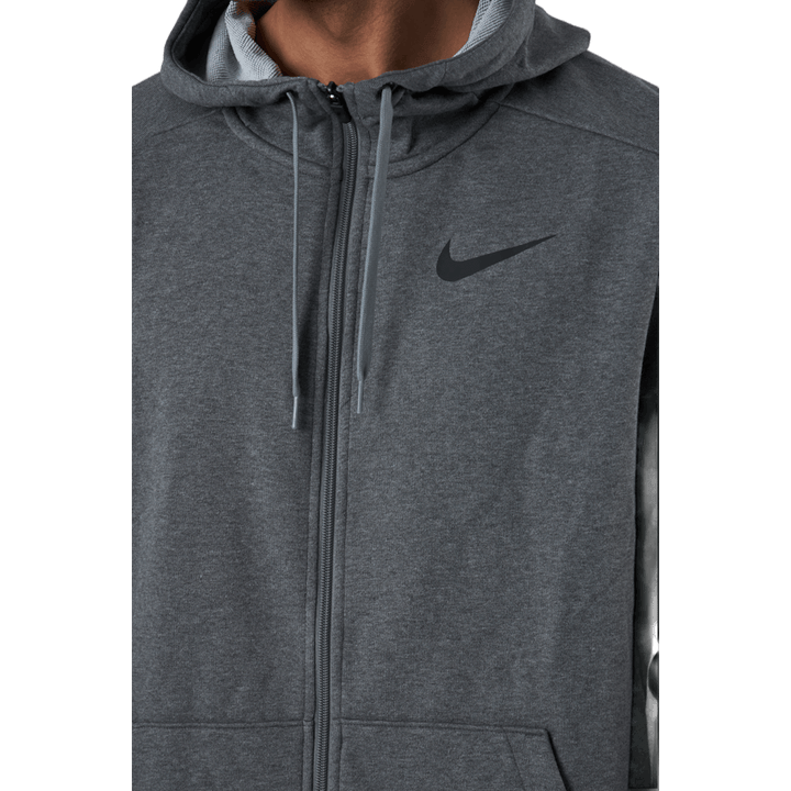 Dri-FIT Träningshoodie med heltäckande dragkedja för män CHARCOAL HEATHR/BLACK