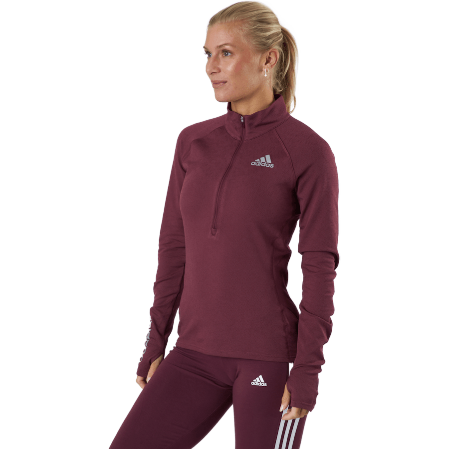 Maillot manches longues Adizero 1/2 zip pour femme, Victory Crimson