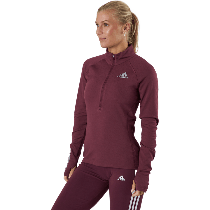 Maillot manches longues Adizero 1/2 zip pour femme, Victory Crimson