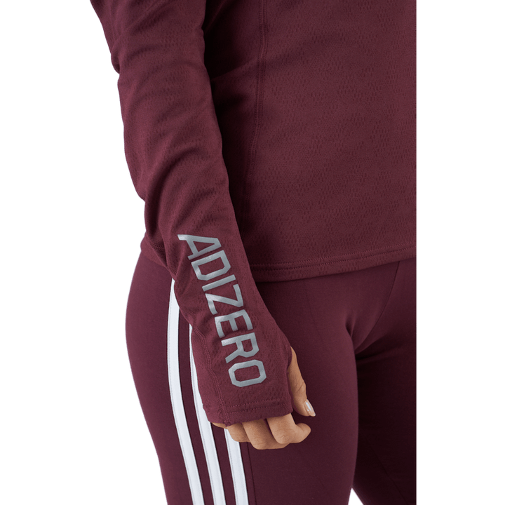 Maillot manches longues Adizero 1/2 zip pour femme, Victory Crimson