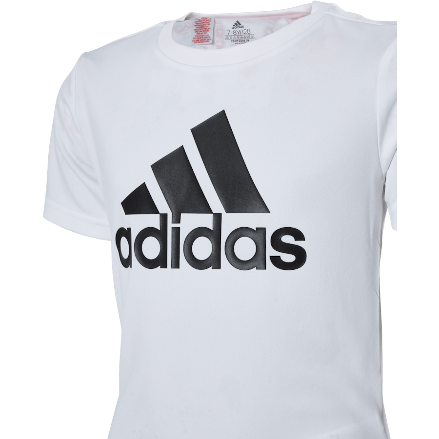 T-shirt Adidas D2M Big Logo pour garçon, blanc/noir