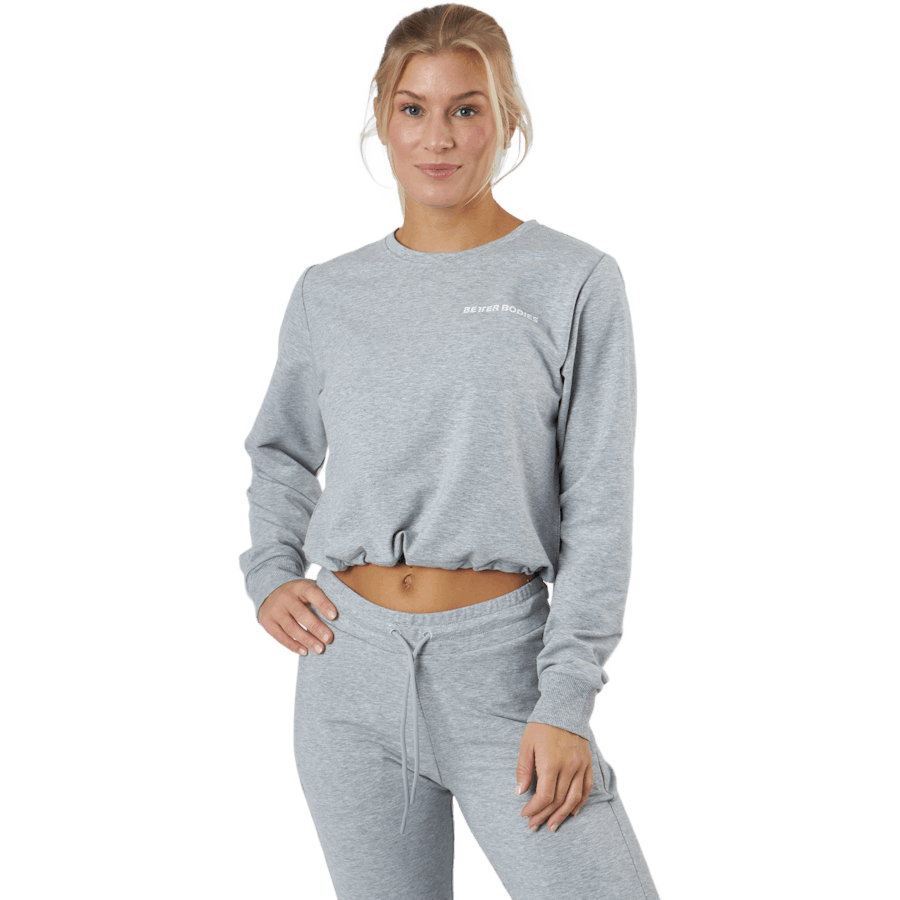 Empire Cropped Crew Light Grey Melange