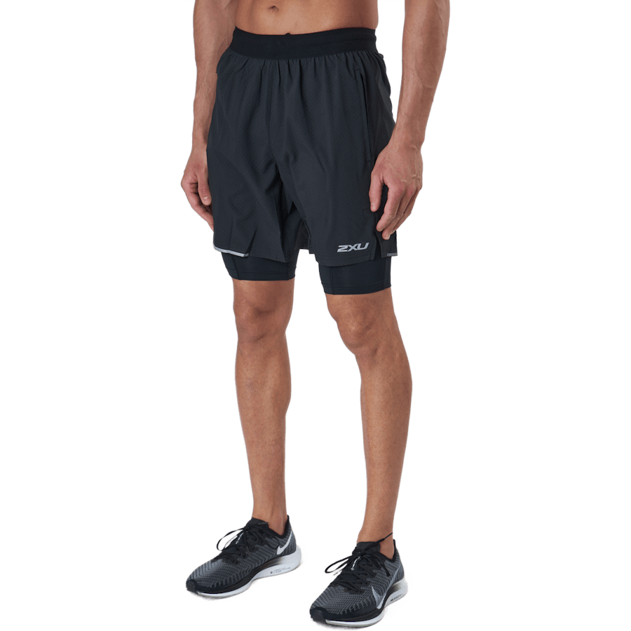 Aero 2-in-1 7 Inch Shorts Black/silver Reflective