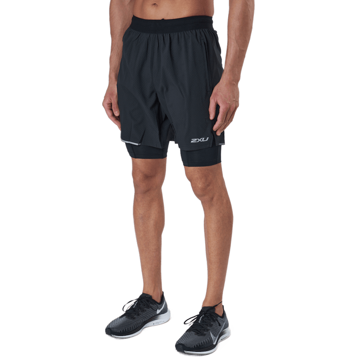 Aero 2-in-1 7 Inch Shorts Black/silver Reflective