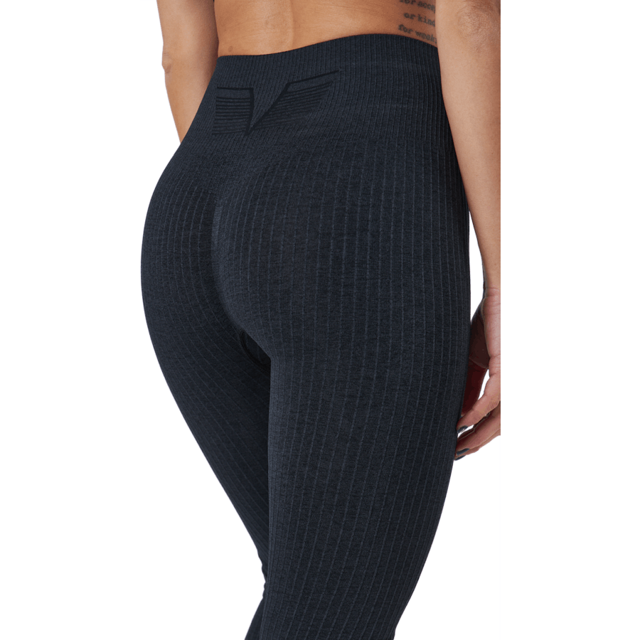 Ribbed Black Sand Melange Seam Black