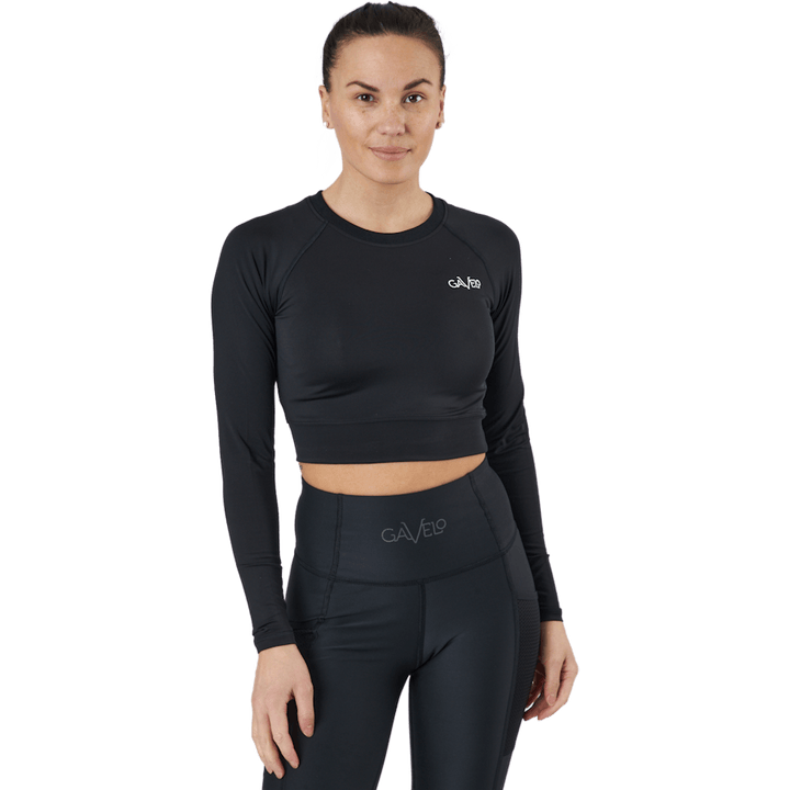 Cropped pitkähihainen musta