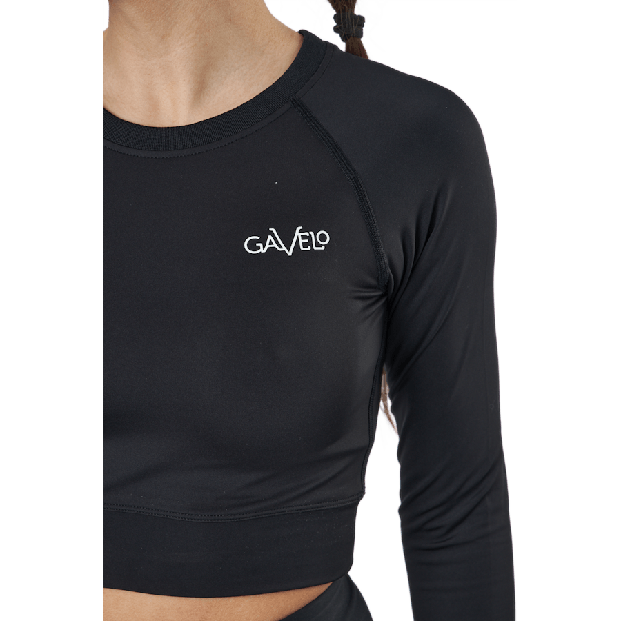 Cropped pitkähihainen musta