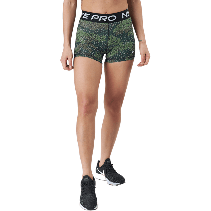 Nike Pro Dri-fit Dam 3" Pr Treeline/svart/vit