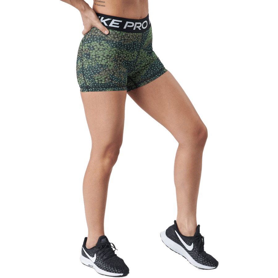 Nike Pro Dri-fit Dam 3" Pr Treeline/svart/vit