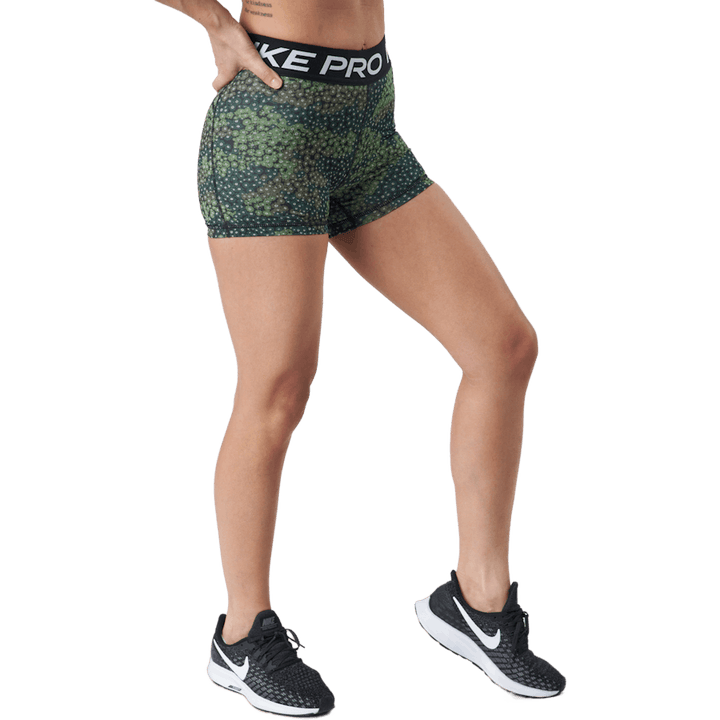 Nike Pro Dri-fit Dam 3" Pr Treeline/svart/vit