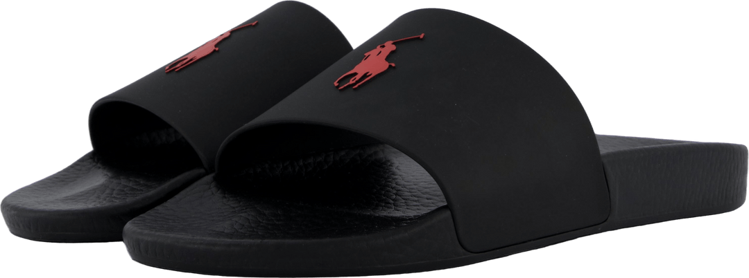 Claquettes Signature Pony noires/rouges en PP