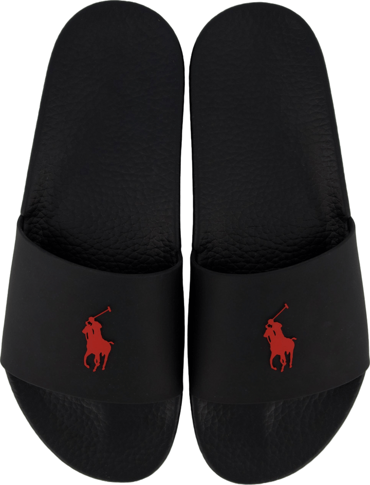 Claquettes Signature Pony noires/rouges en PP