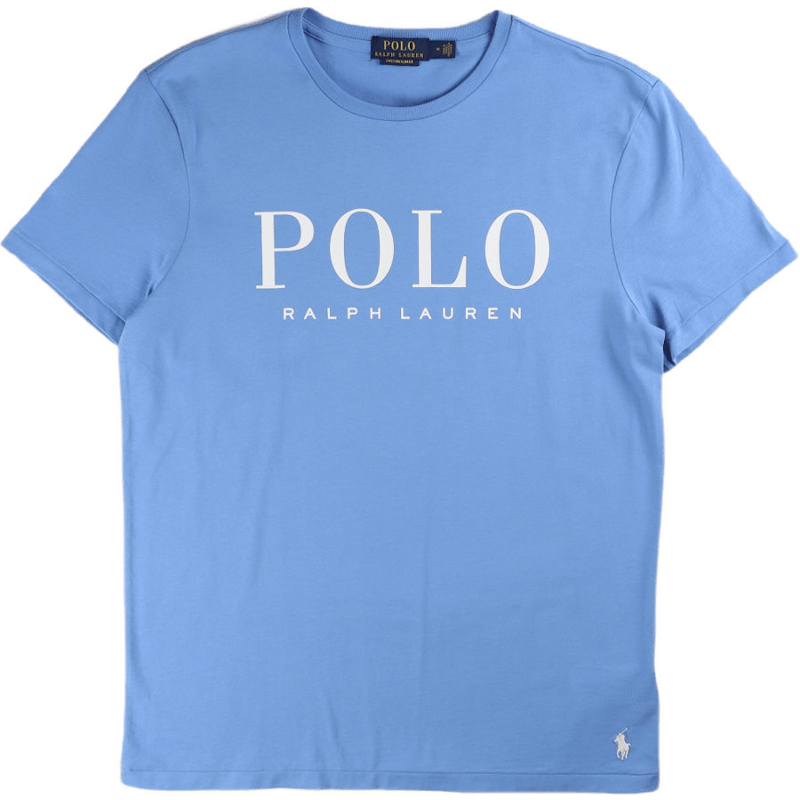 Custom Slim Fit Logo Jersey T-Shirt Harbor Island Blau