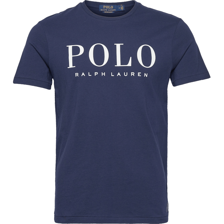 T-shirt en jersey coupe ajustée avec logo personnalisé, bleu marine croisière