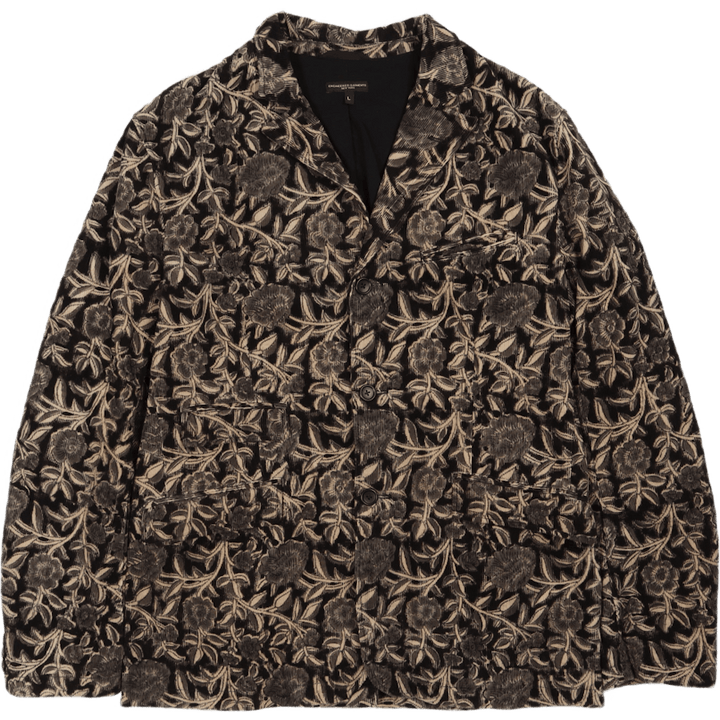 Andover-jakke sort med blomsterprint