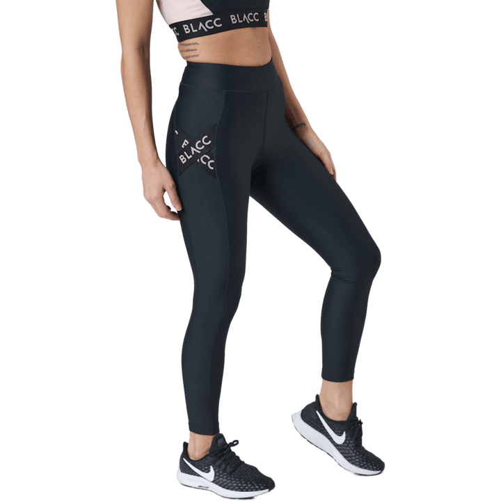 Power X nogavice z visokim pasom črne / roza