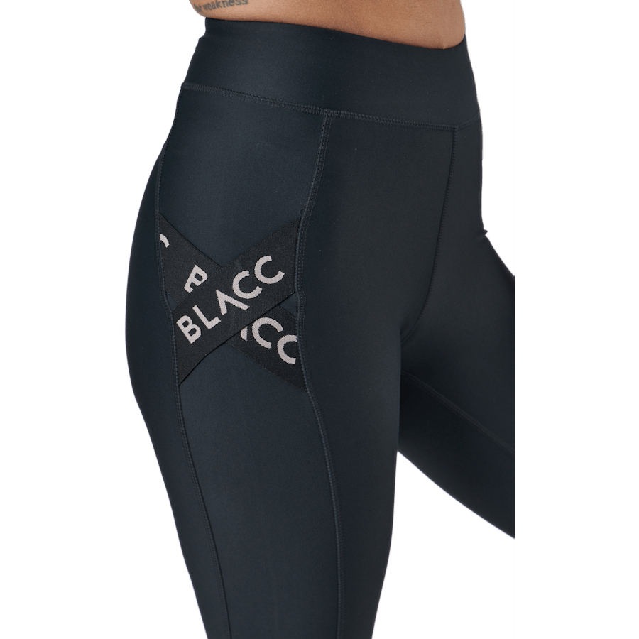 Power X nogavice z visokim pasom črne / roza