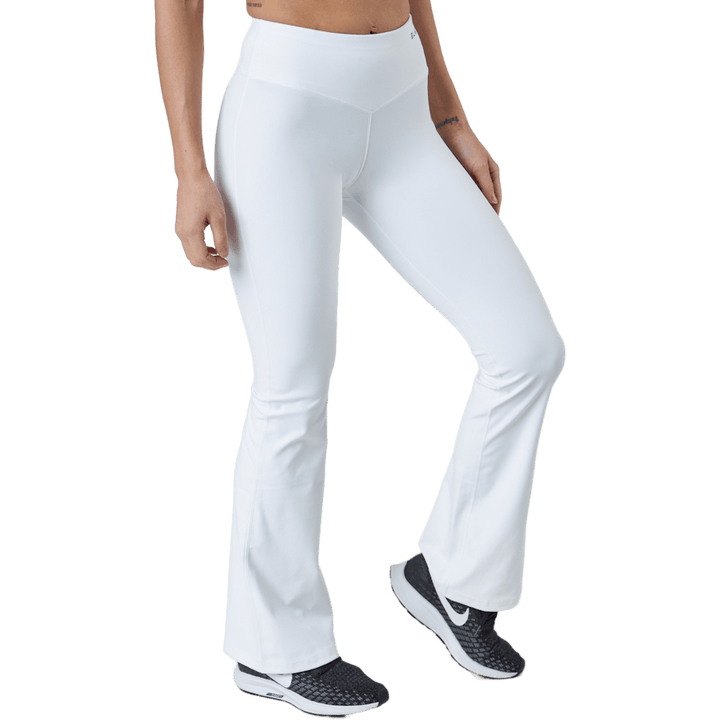 Flatter High Waist Flare Pants Hvit