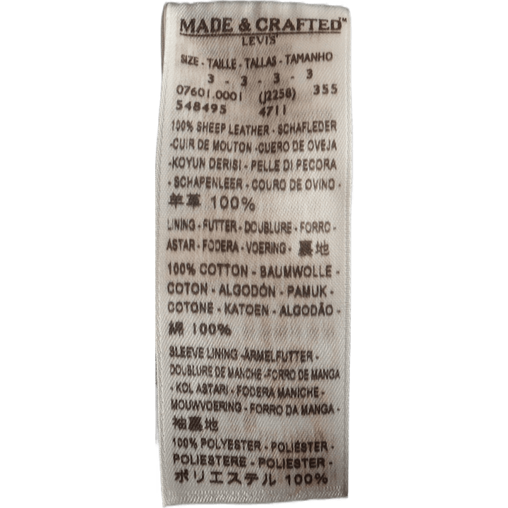 Casaco Varsity em pele Azul Preto/castanho