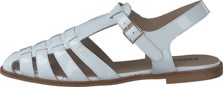 Sandal med rem och spänne Vit