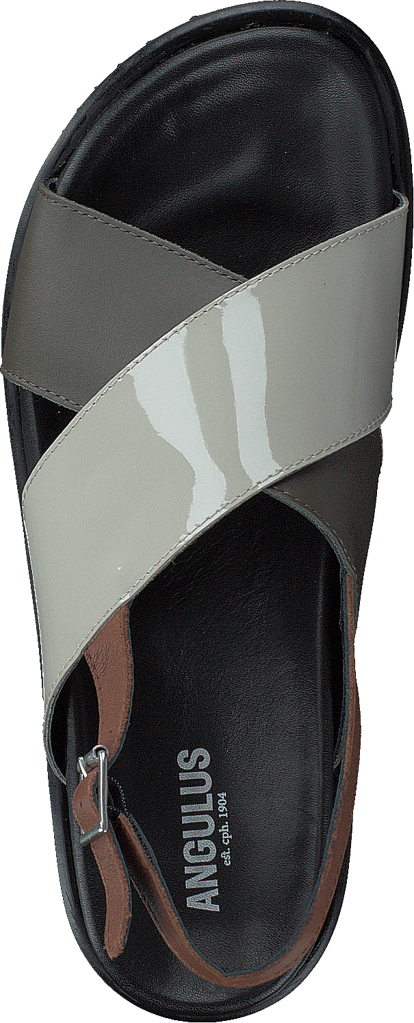 Fußbettsandale Schwarz/Olive/Mint/Cognac