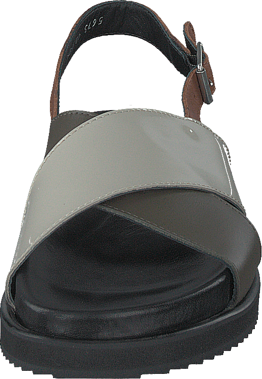 Fußbettsandale Schwarz/Olive/Mint/Cognac