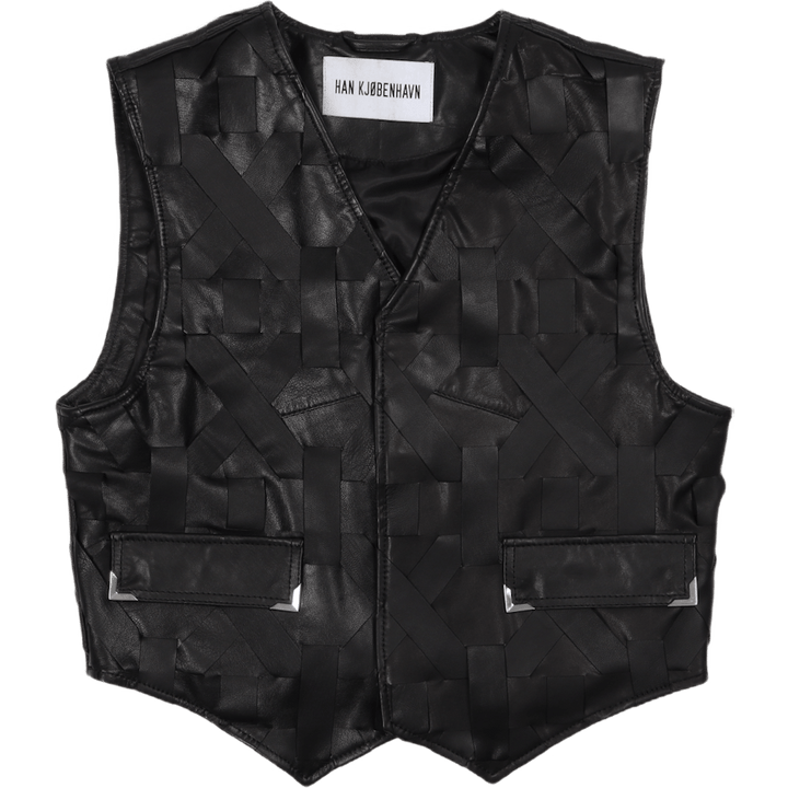 Usnjeni telovnik Črno usnje