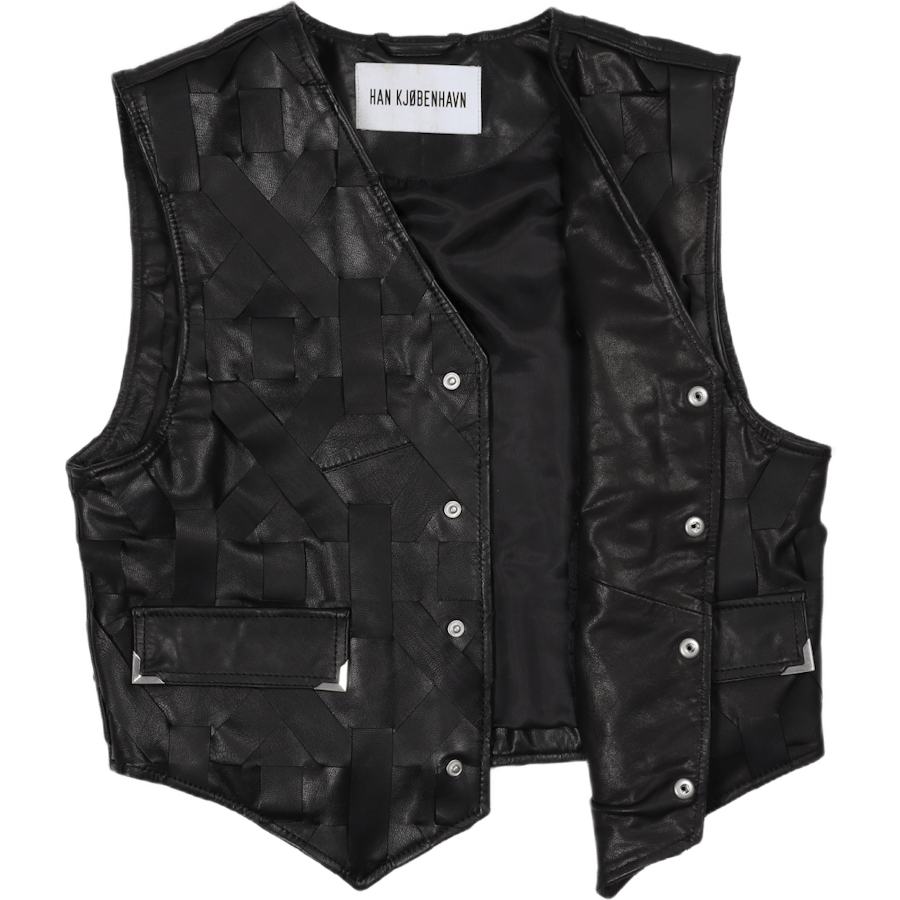 Usnjeni telovnik Črno usnje