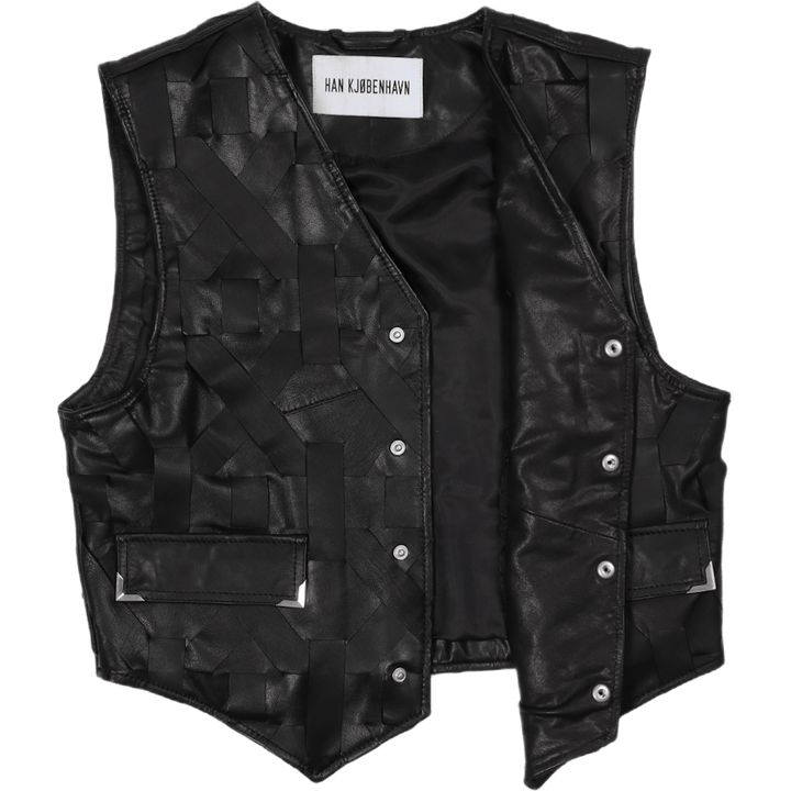 Usnjeni telovnik Črno usnje