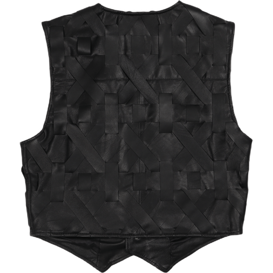 Usnjeni telovnik Črno usnje