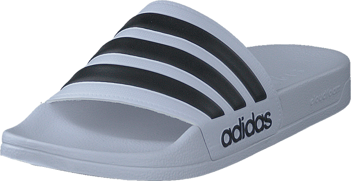 Claquettes de douche Adilette Blanc nuage / Noir noyau / Blanc nuage